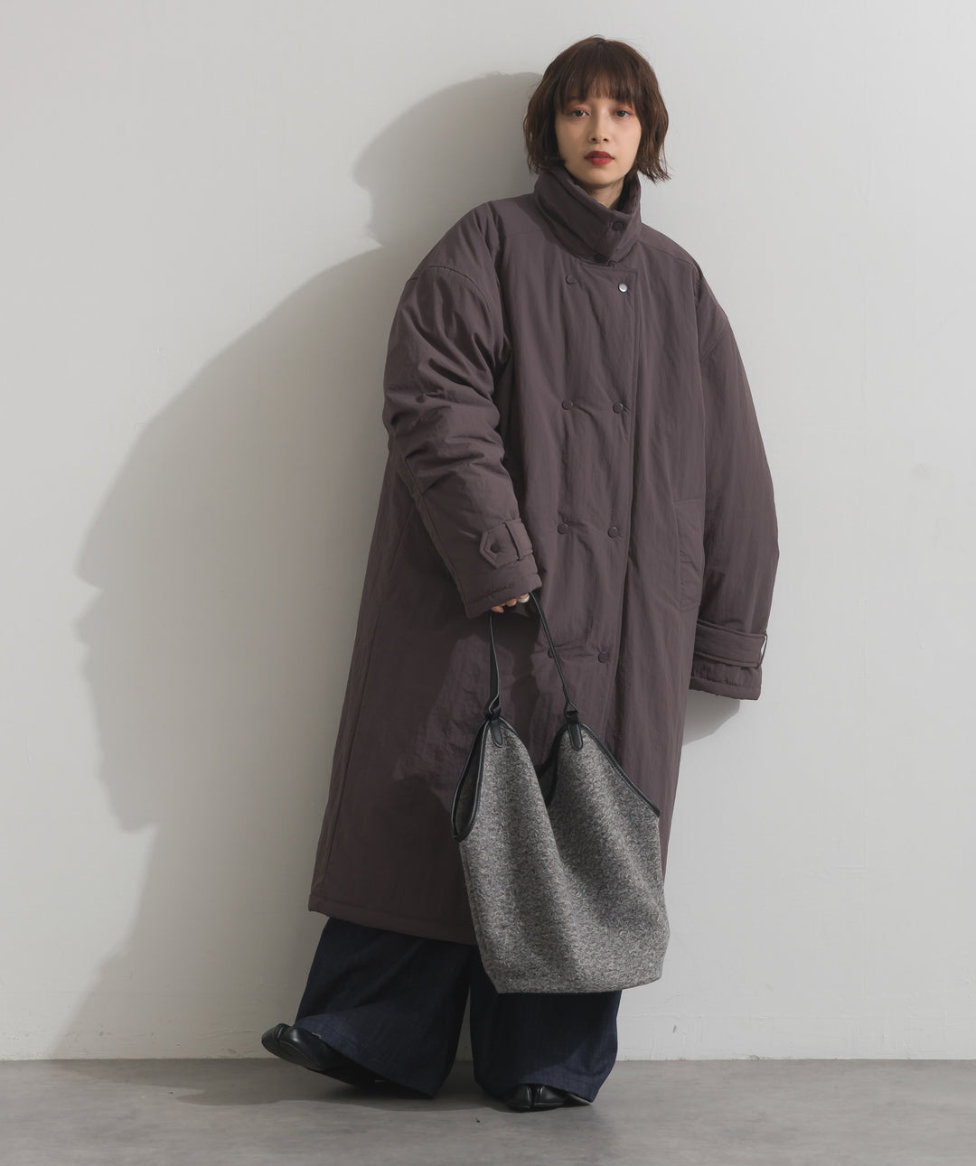 フェイクウールワンショルダーバック