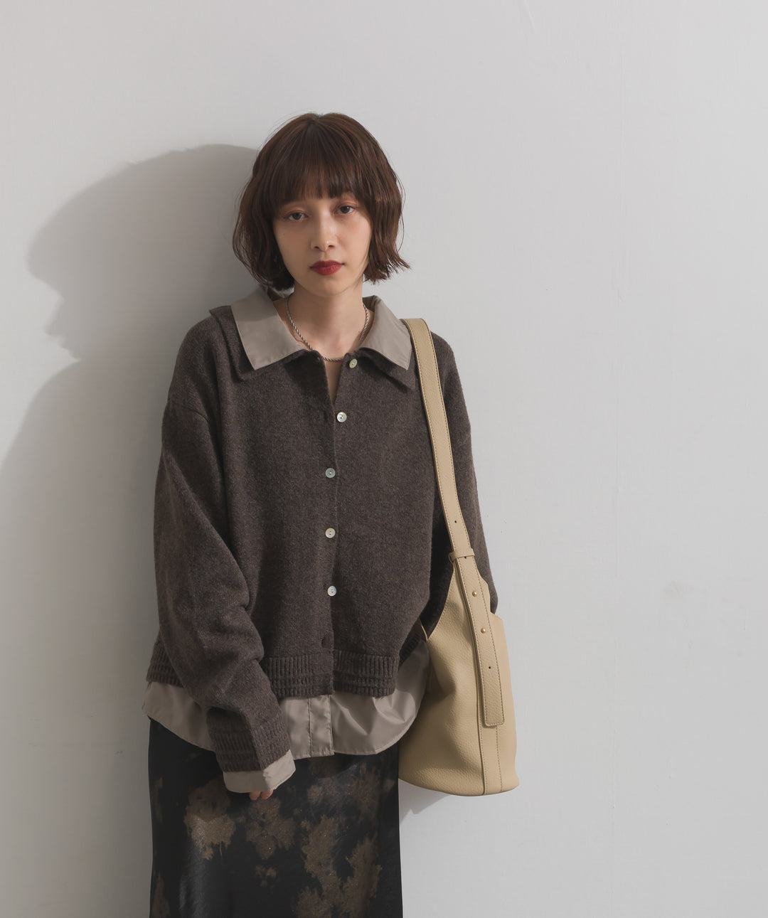 シャツレイヤード風ニット