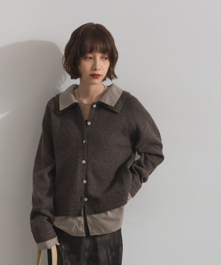 シャツレイヤード風ニット