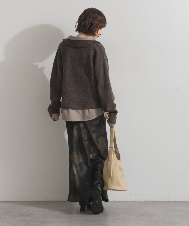 シャツレイヤード風ニット