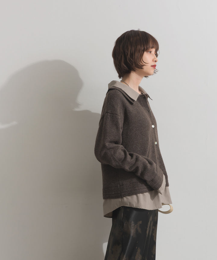 シャツレイヤード風ニット