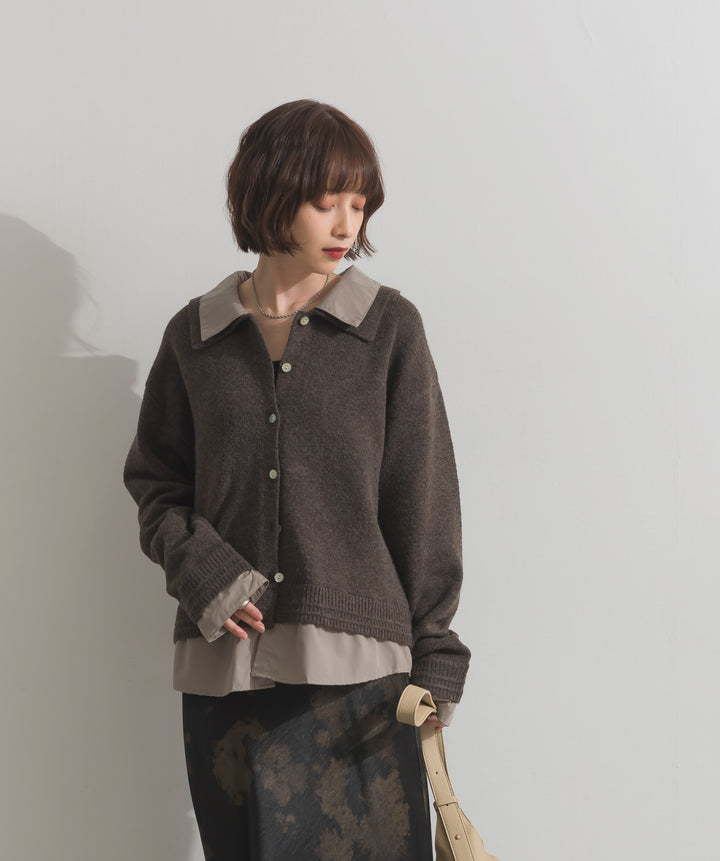 シャツレイヤード風ニット