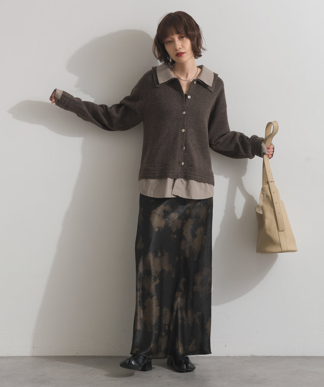 シャツレイヤード風ニット