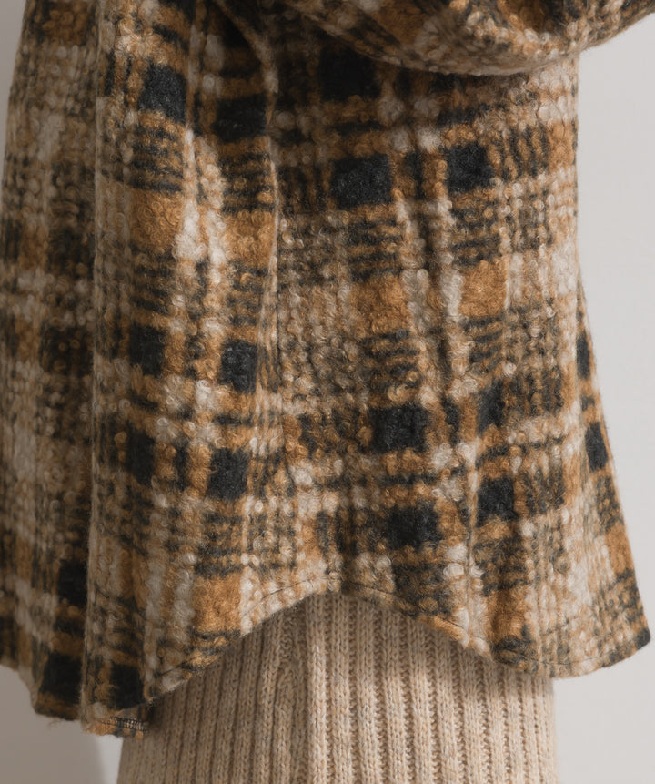 起毛チェック＆レオパードCPOシャツジャケット