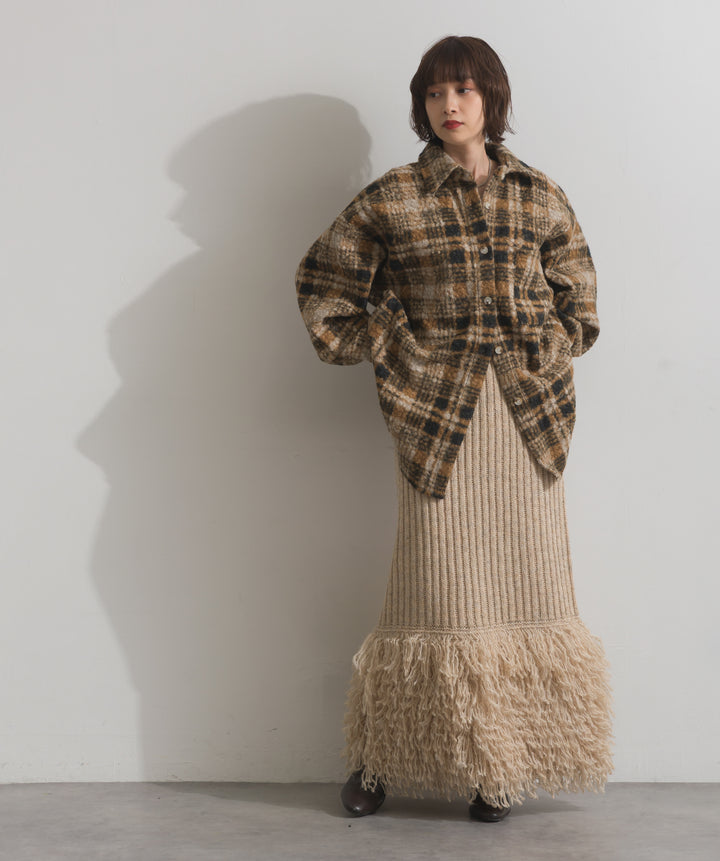 起毛チェック＆レオパードCPOシャツジャケット