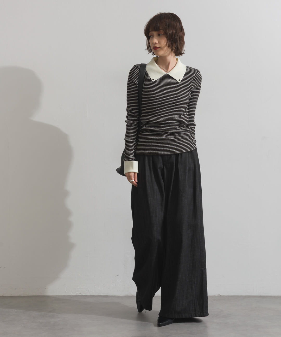 ウエストデザインワイドパンツ