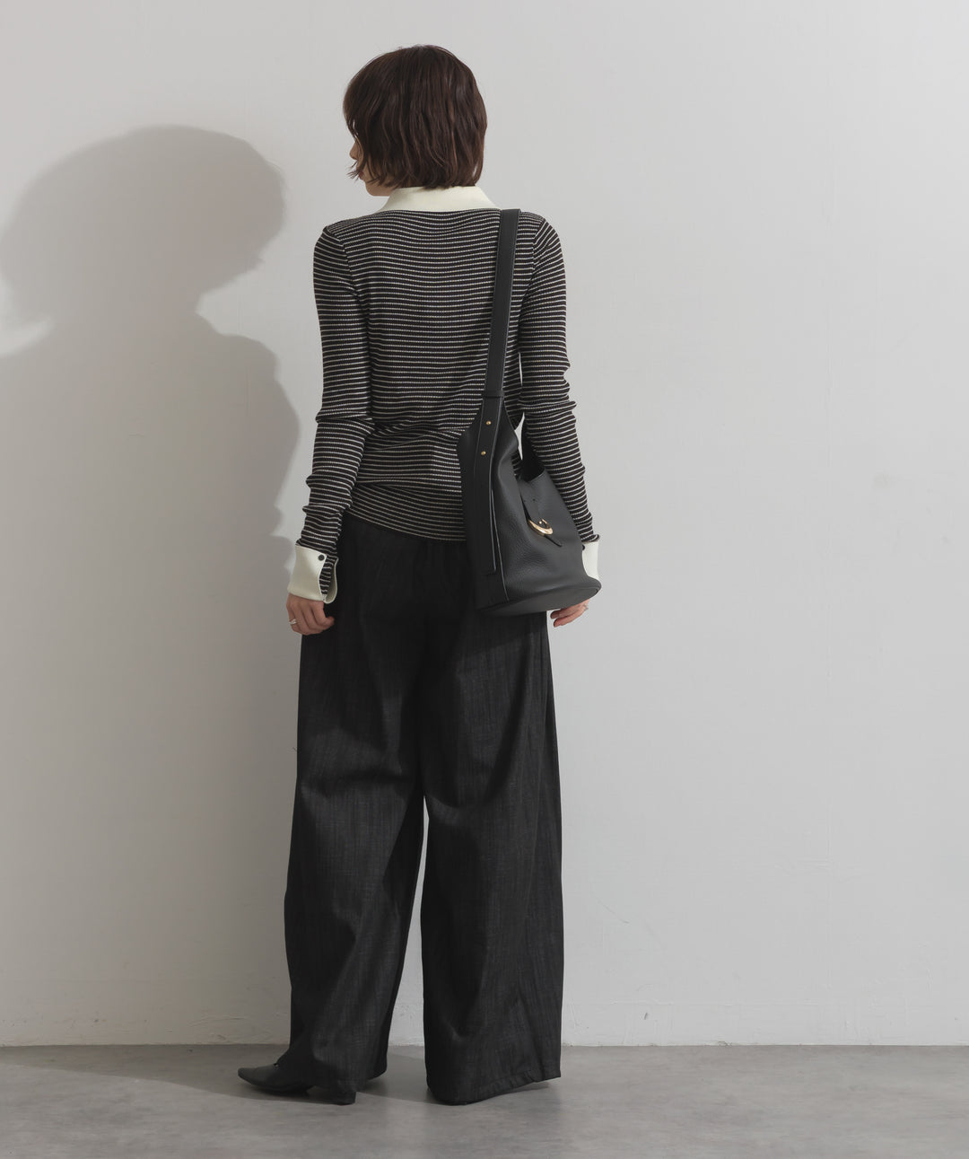 ウエストデザインワイドパンツ