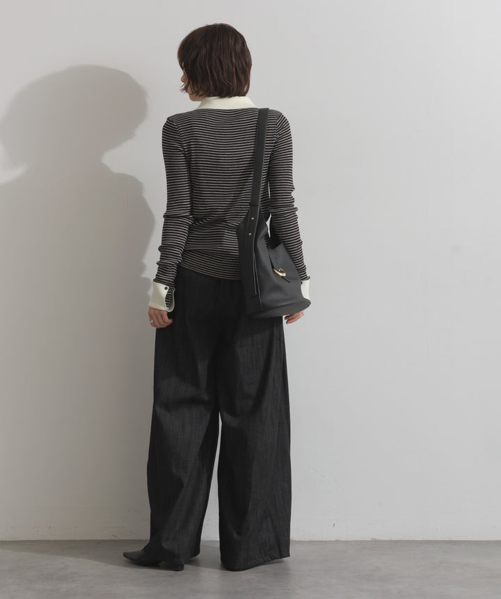 ウエストデザインワイドパンツ