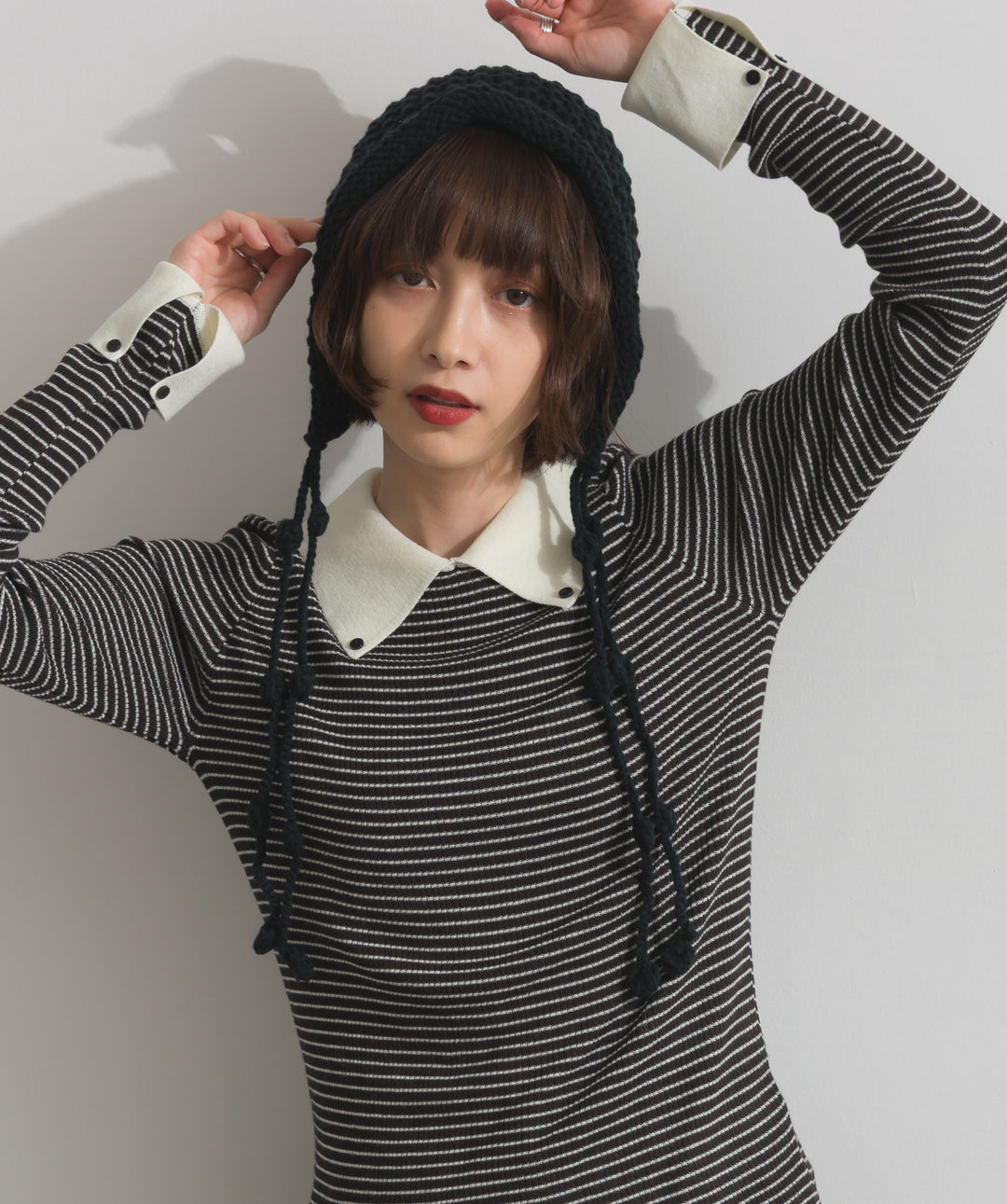 ポップコーン編みニットキャップ