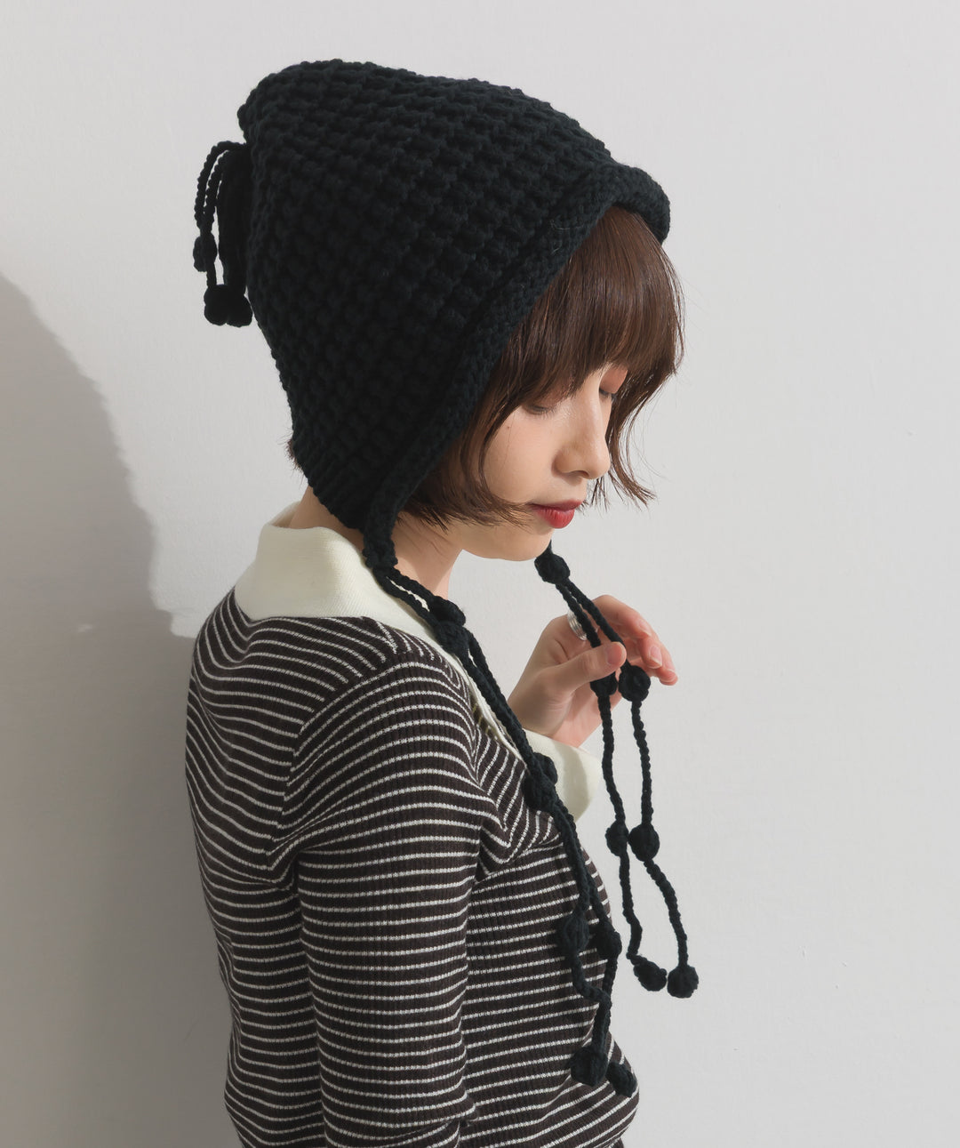 ポップコーン編みニットキャップ