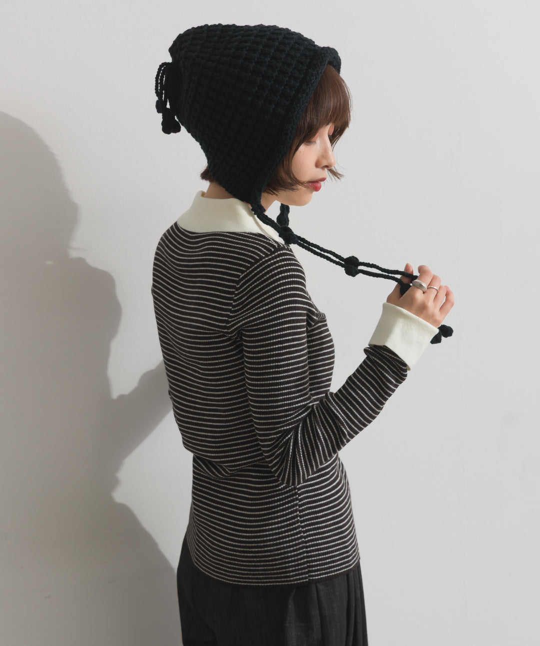 ポップコーン編みニットキャップ