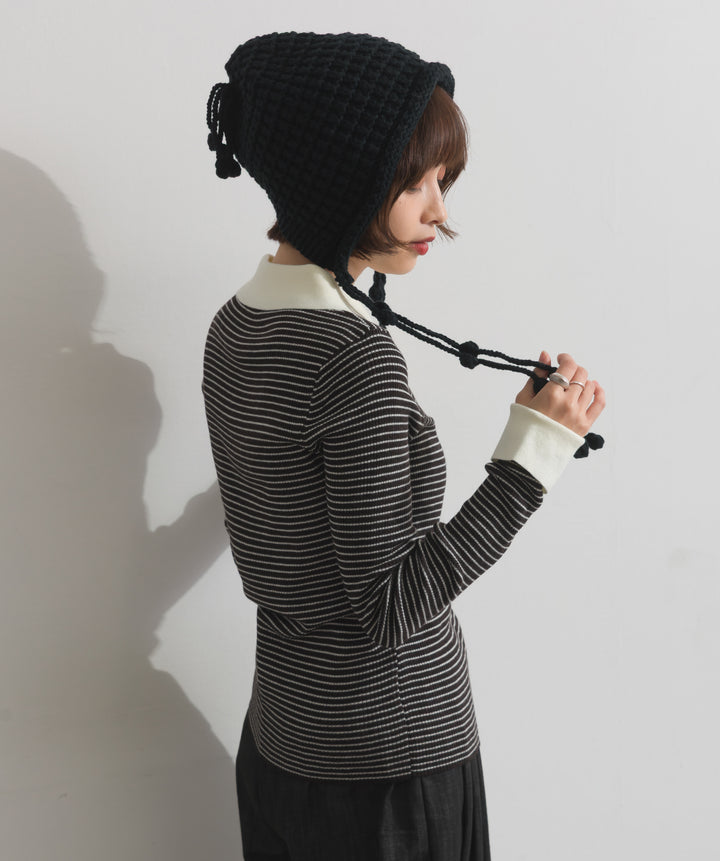 ポップコーン編みニットキャップ