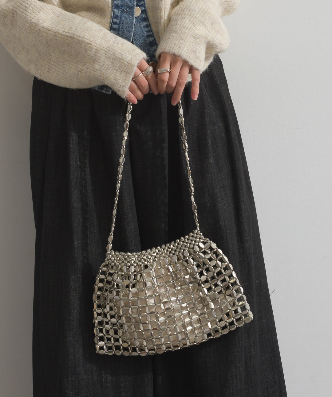 メタルメッシュチェーンバッグ
