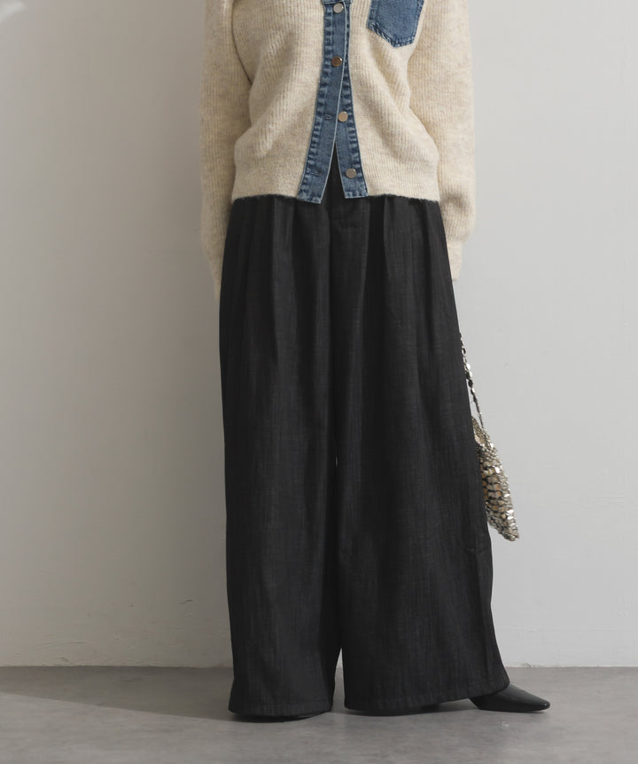 ウエストデザインワイドパンツ