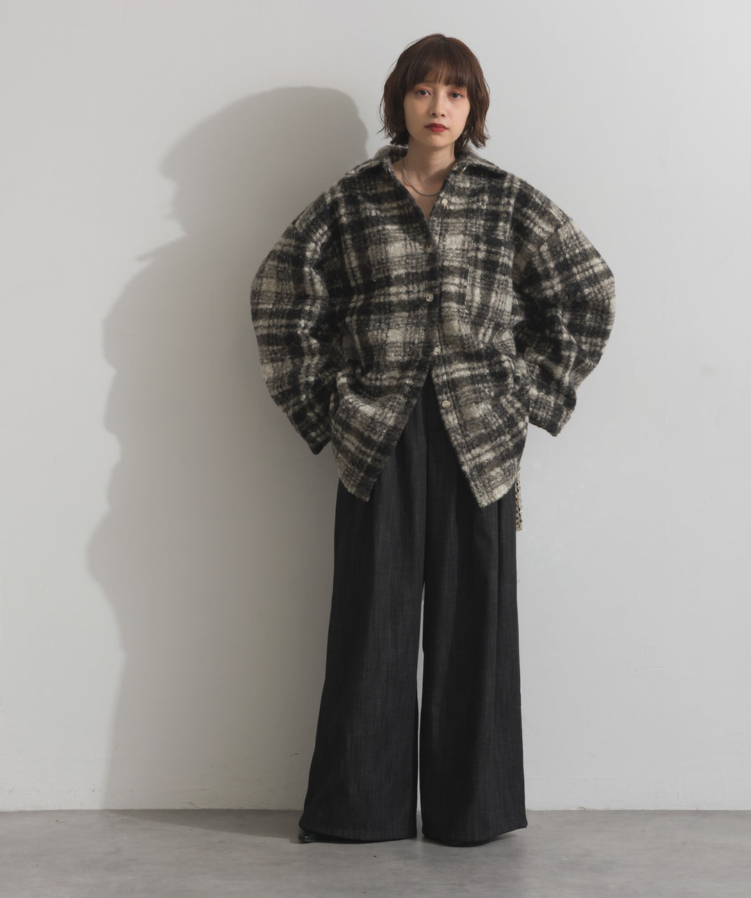 ウエストデザインワイドパンツ