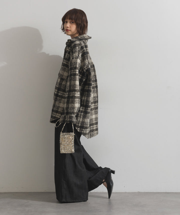 起毛チェック＆レオパードCPOシャツジャケット