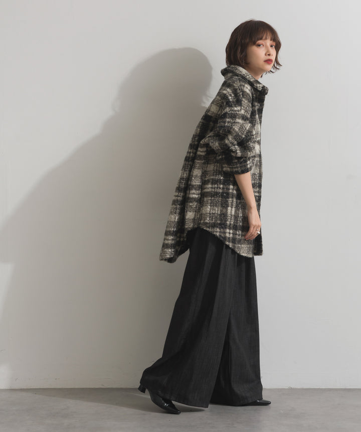 起毛チェック＆レオパードCPOシャツジャケット