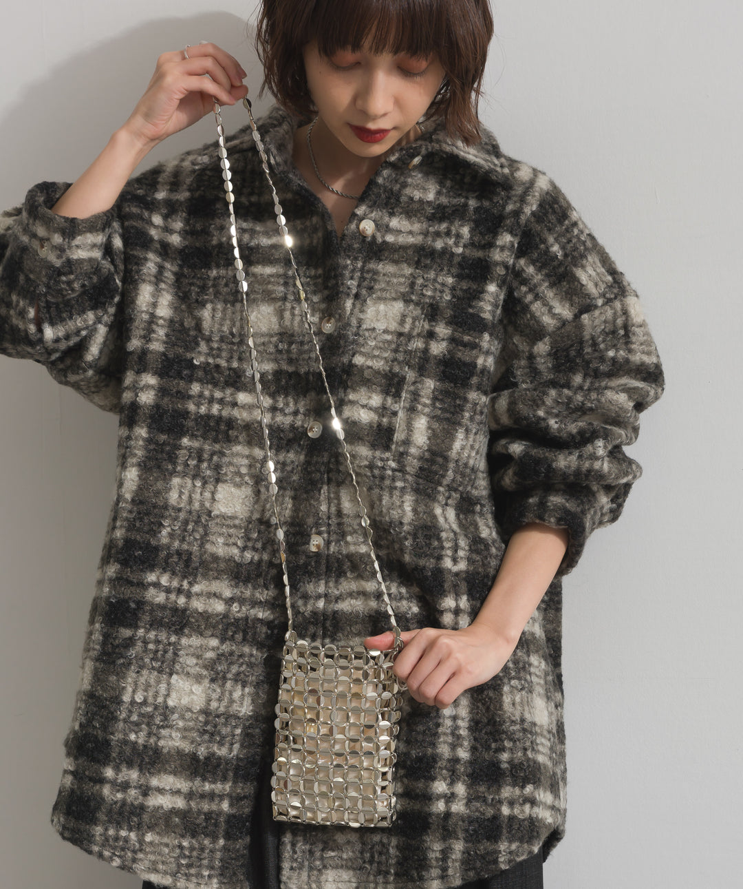 メタルメッシュミニショルダー