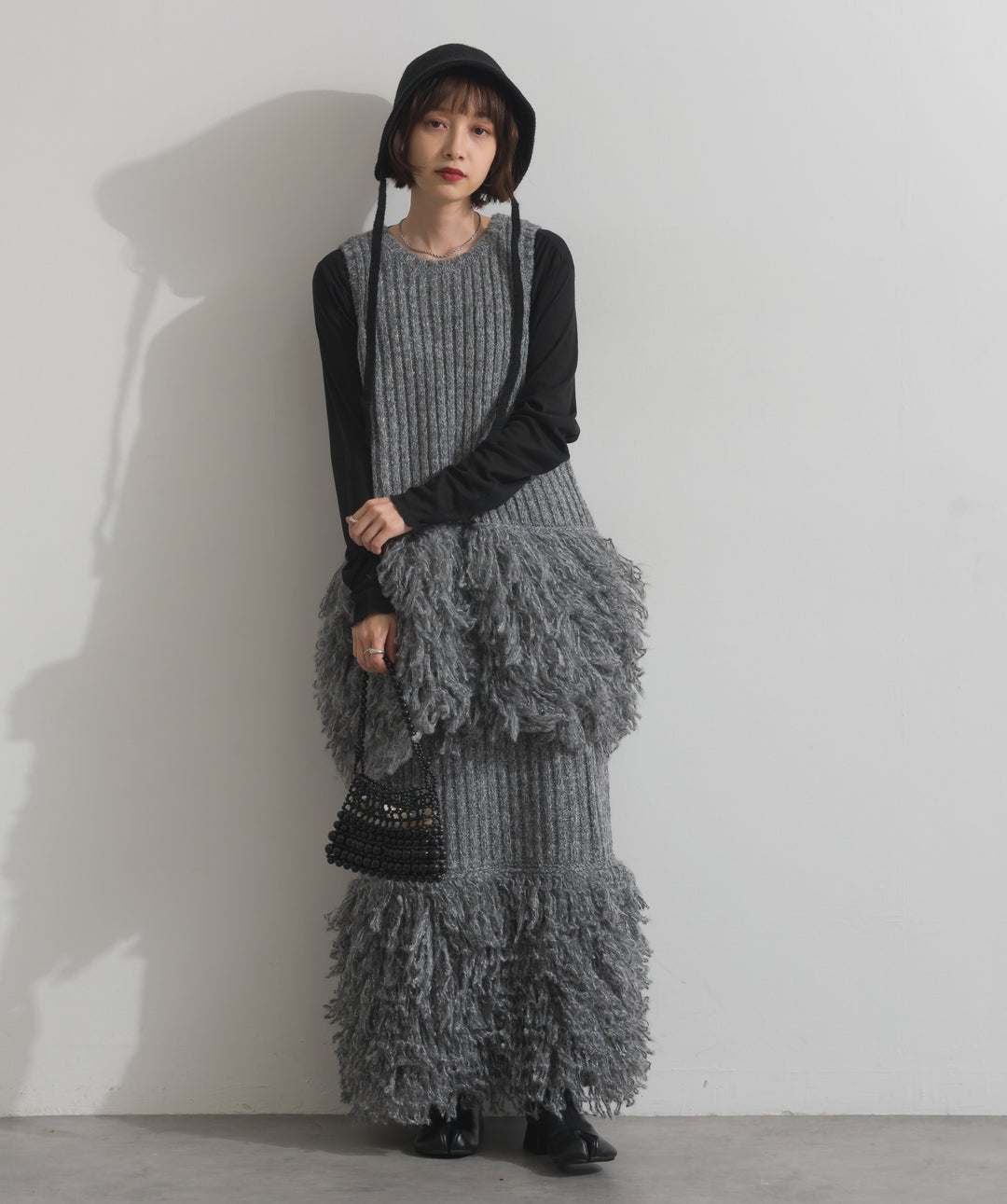 グリッタービーズ メッシュショルダーバッグ