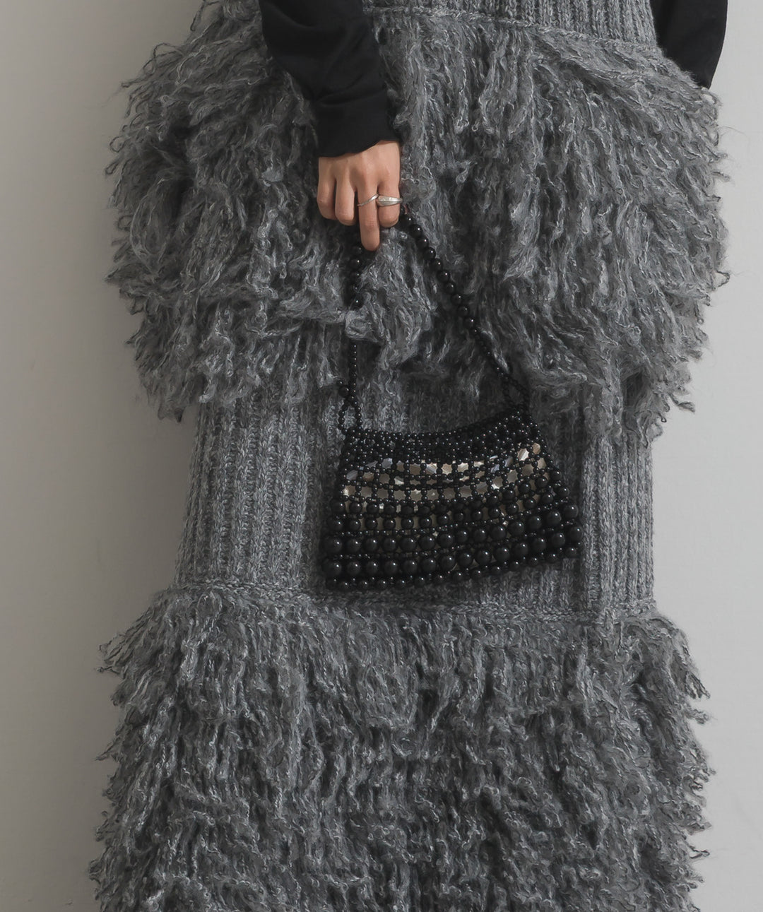 グリッタービーズ メッシュショルダーバッグ