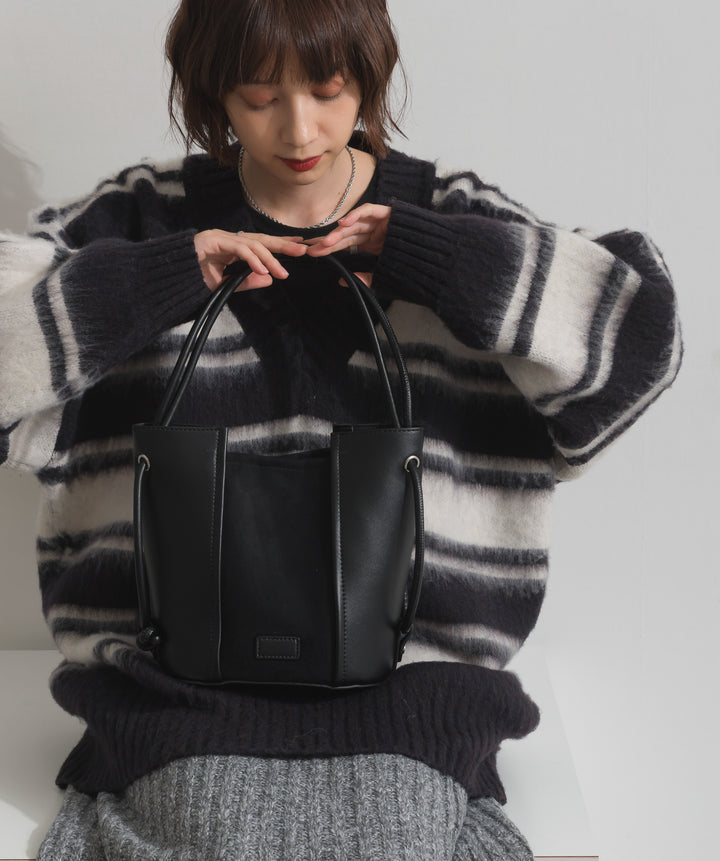 異素材コンビバケツショルダーバッグ
