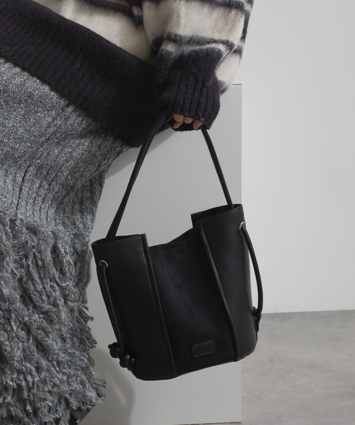 異素材コンビバケツショルダーバッグ