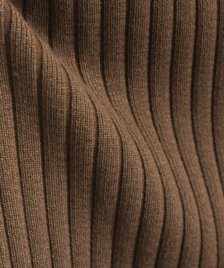 カラーヘムワイドリブニットタイトスカート