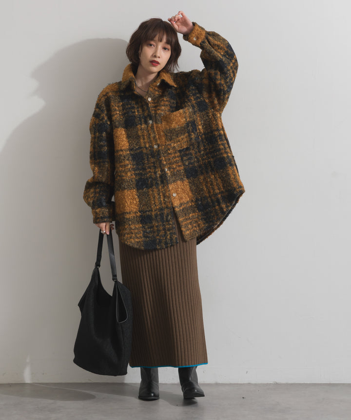 フェイクウールワンショルダーバック