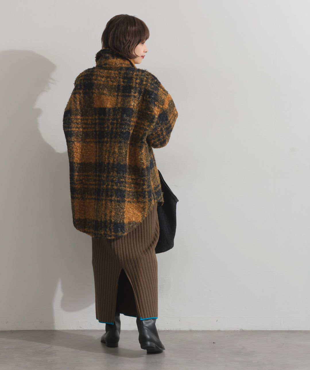 起毛チェック＆レオパードCPOシャツジャケット