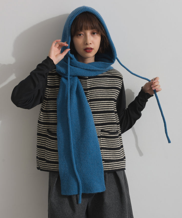 フード付きニットマフラー