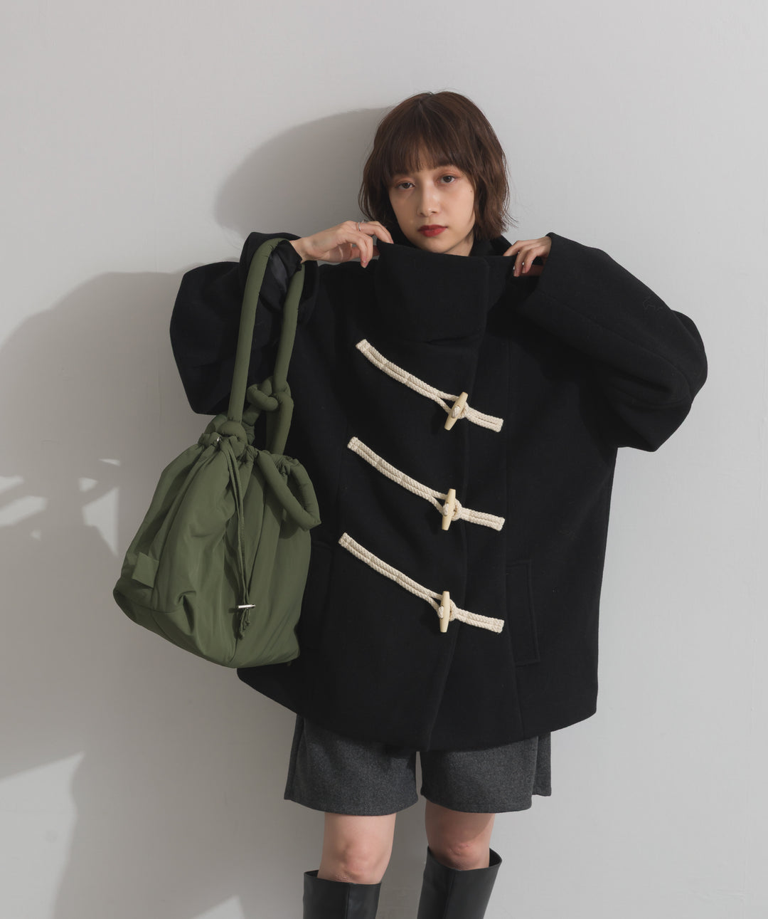 スタンドカラーダッフルコート