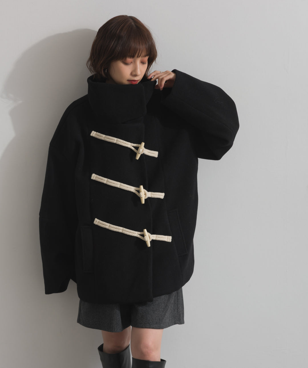 スタンドカラーダッフルコート