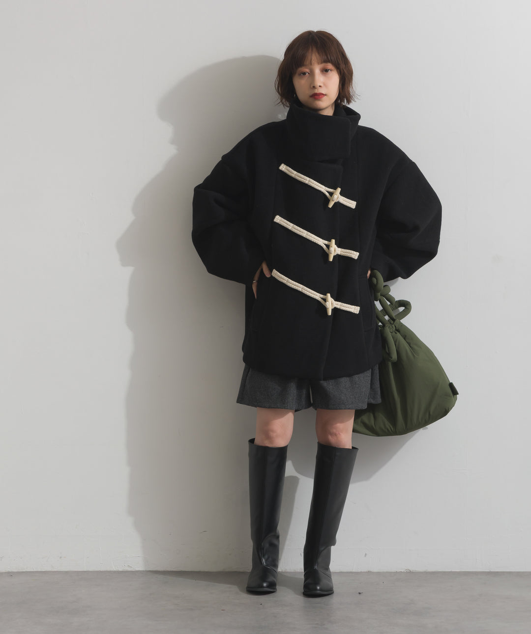 スタンドカラーダッフルコート