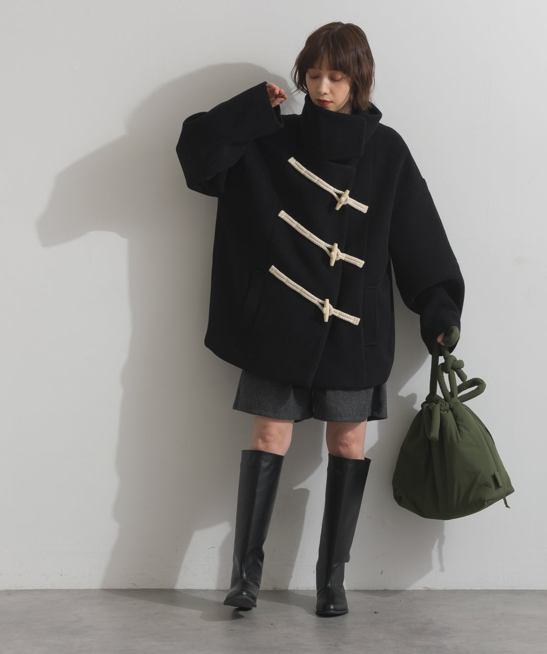 スタンドカラーダッフルコート