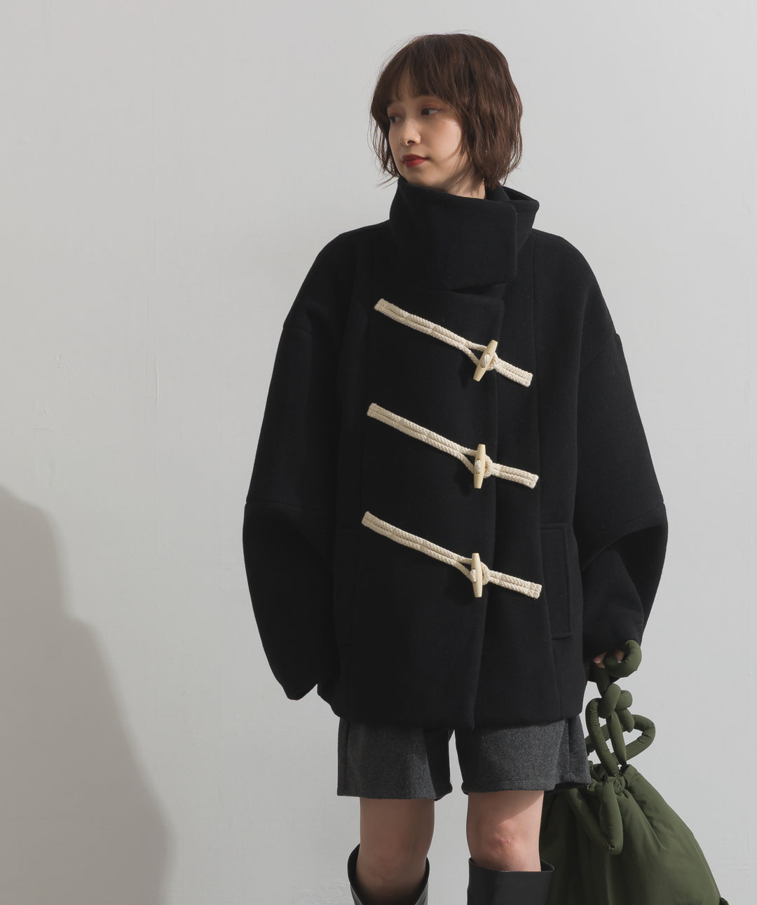スタンドカラーダッフルコート