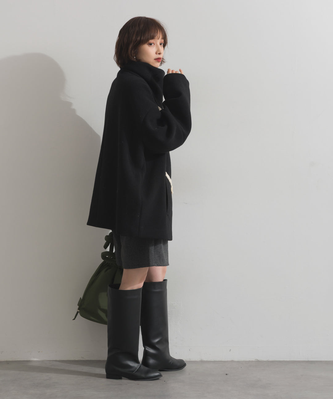 スタンドカラーダッフルコート