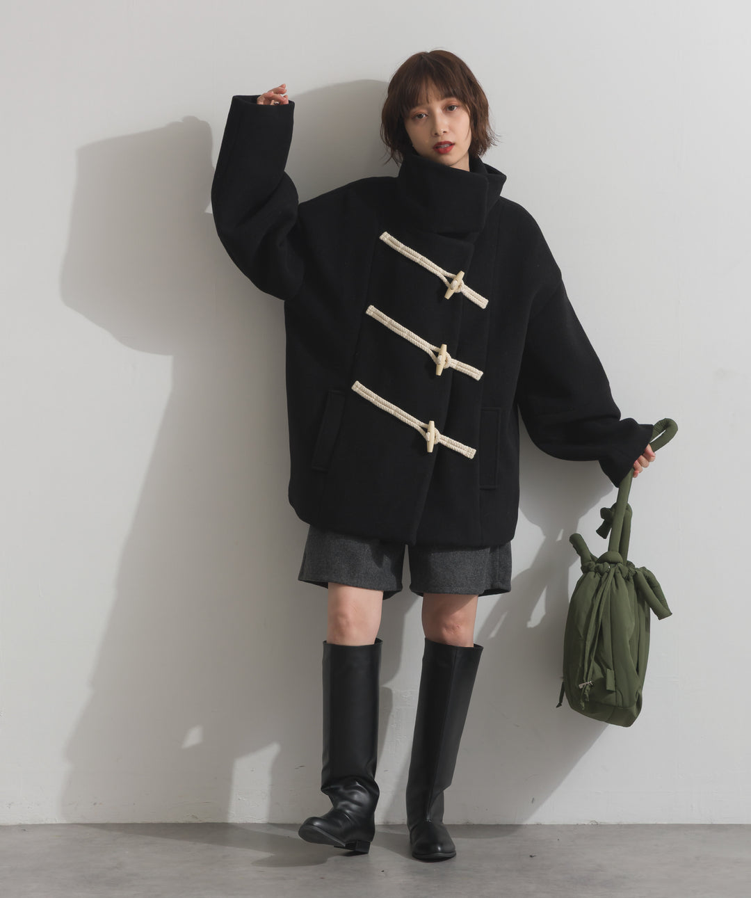 スタンドカラーダッフルコート