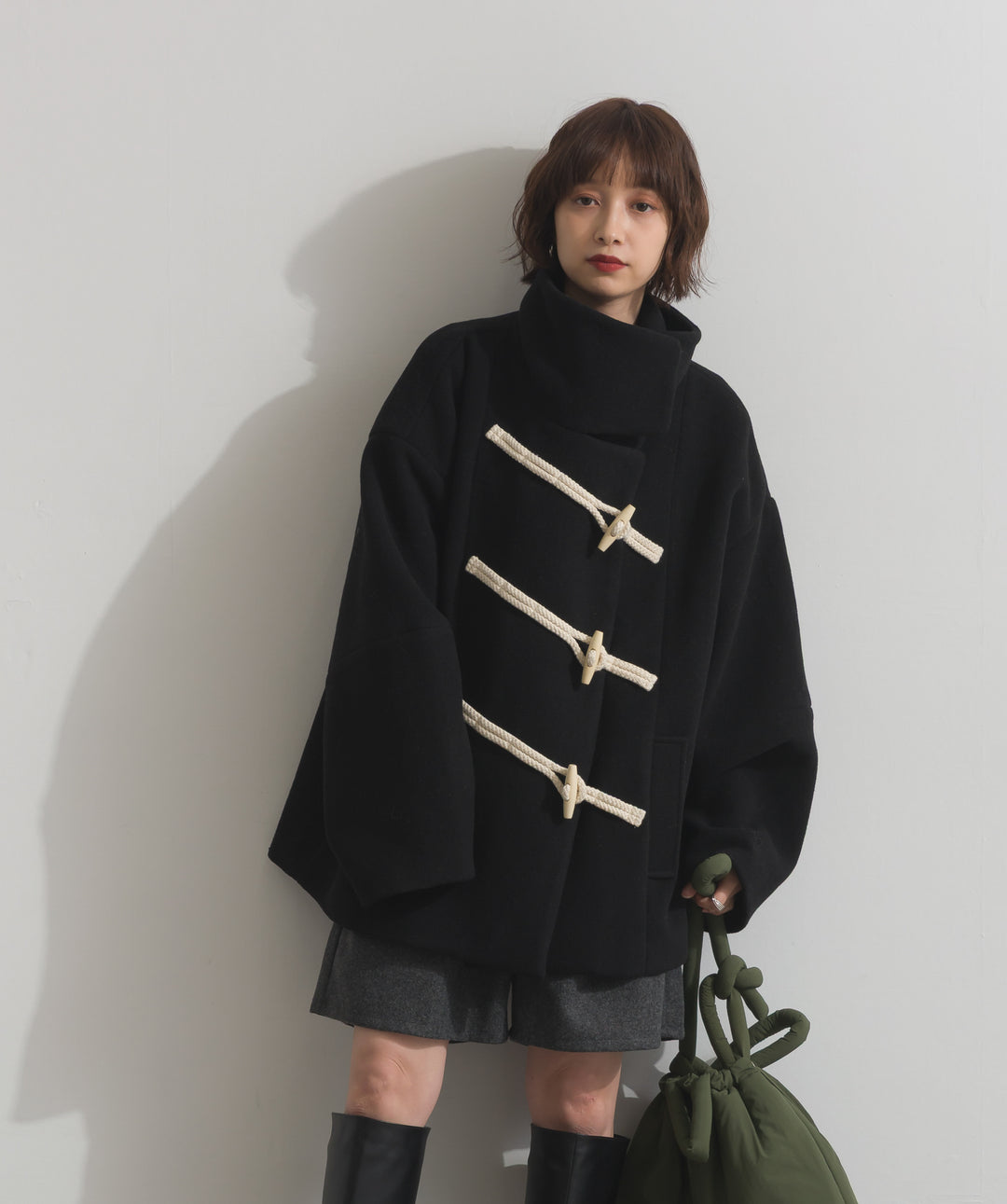 スタンドカラーダッフルコート