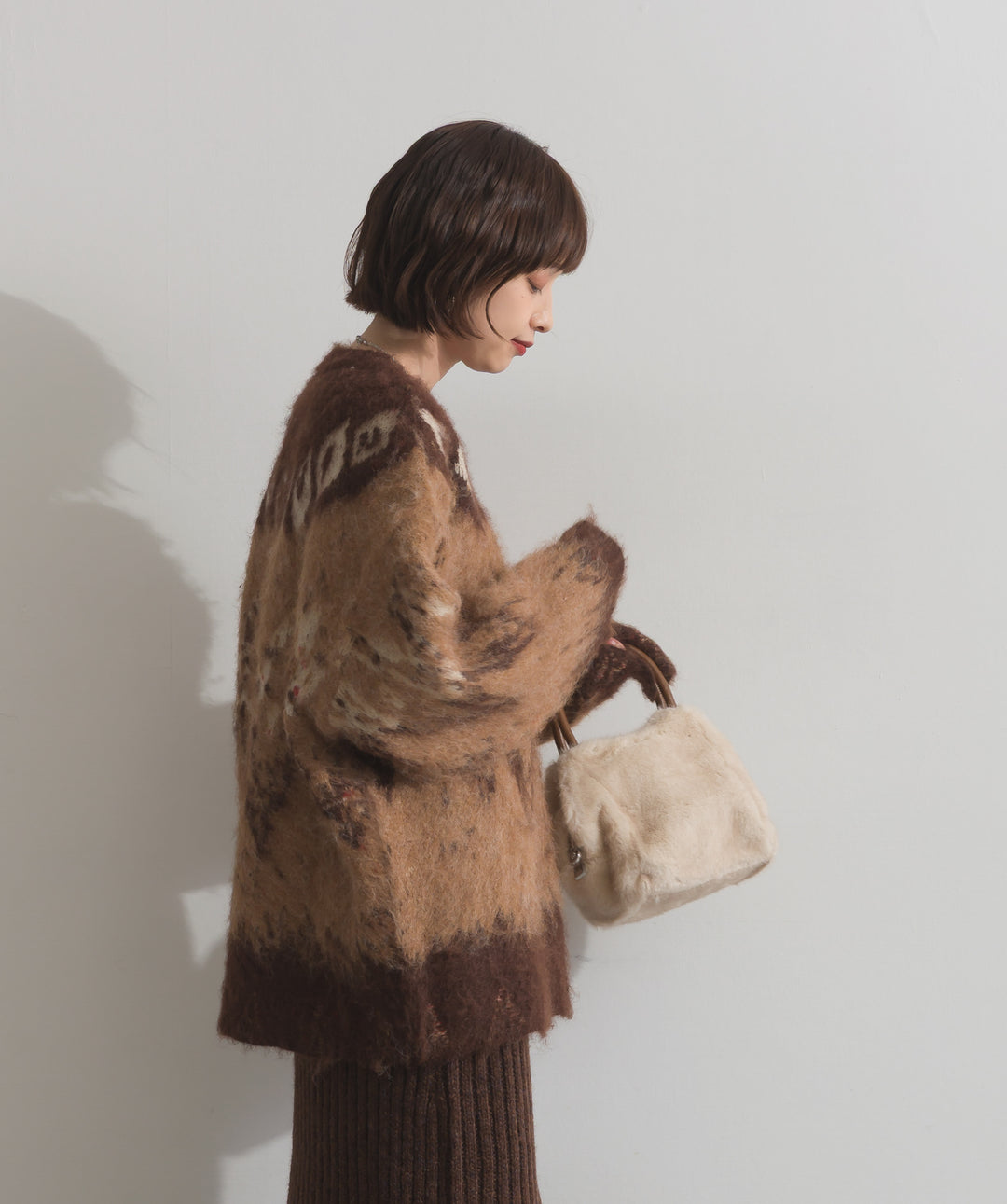 ノルディック柄シャギーニットプルオーバー