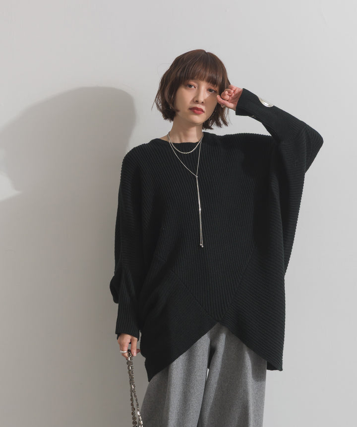 ルーズドレープドルマンニットプルオーバー