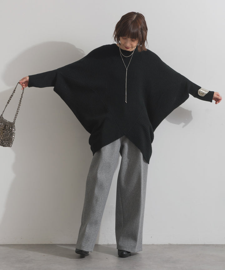 ルーズドレープドルマンニットプルオーバー