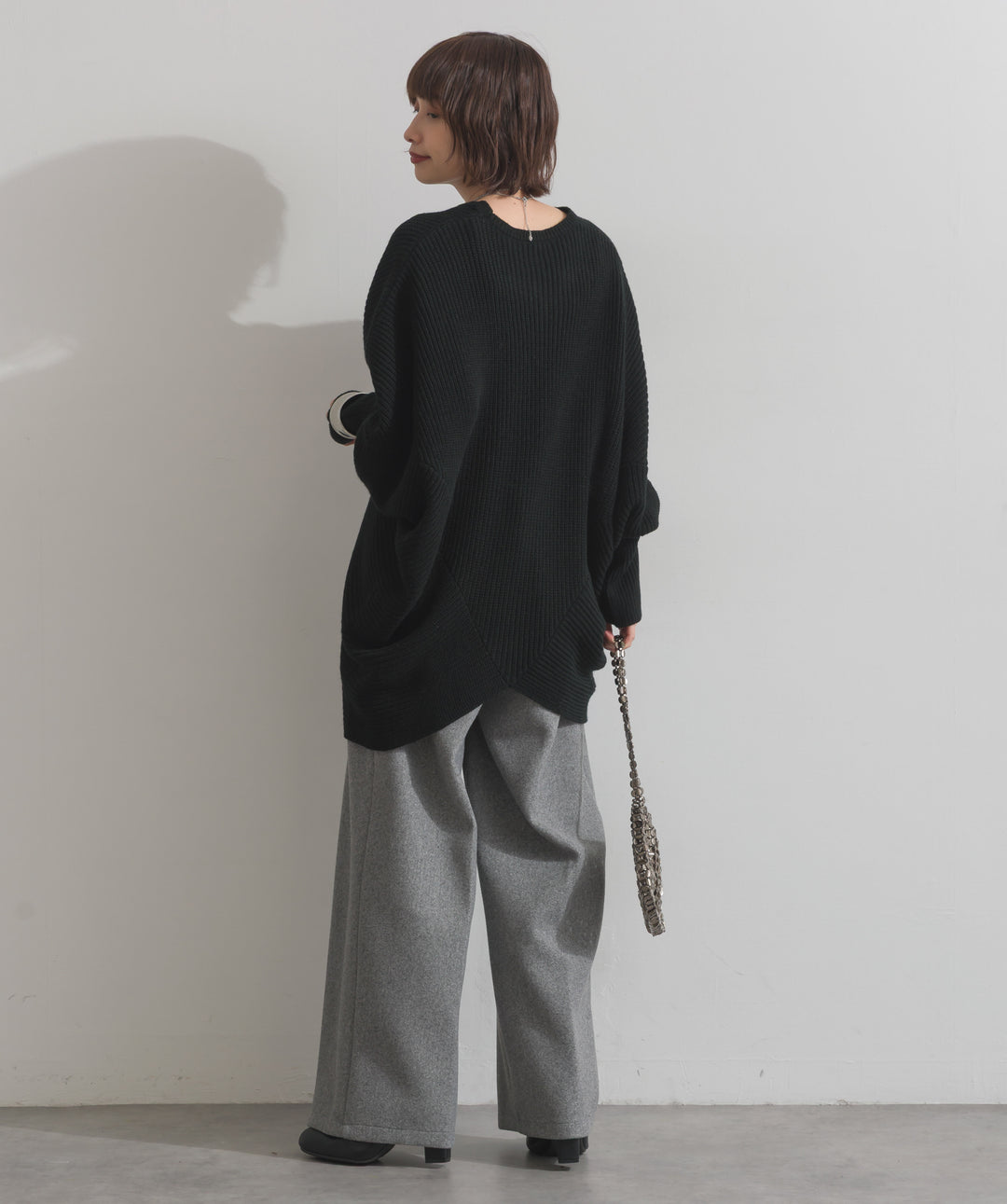 ルーズドレープドルマンニットプルオーバー