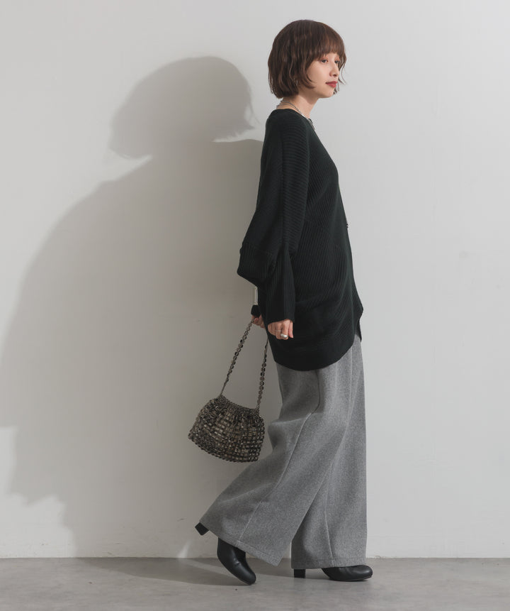 ルーズドレープドルマンニットプルオーバー