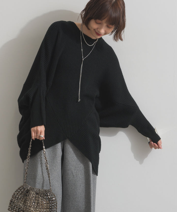 ルーズドレープドルマンニットプルオーバー