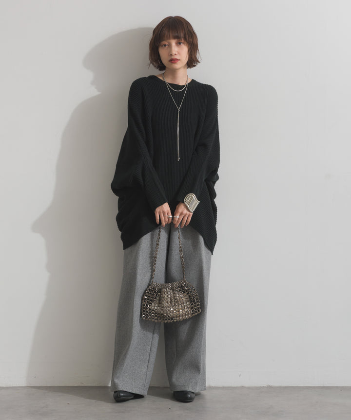ルーズドレープドルマンニットプルオーバー