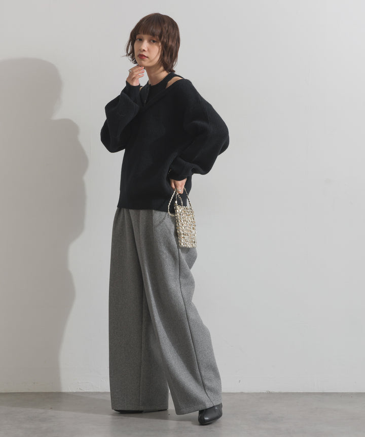 タンクレイヤード風肩開きプルオーバー