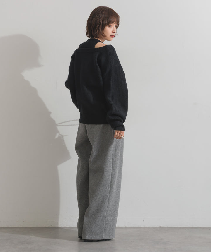 タンクレイヤード風肩開きプルオーバー