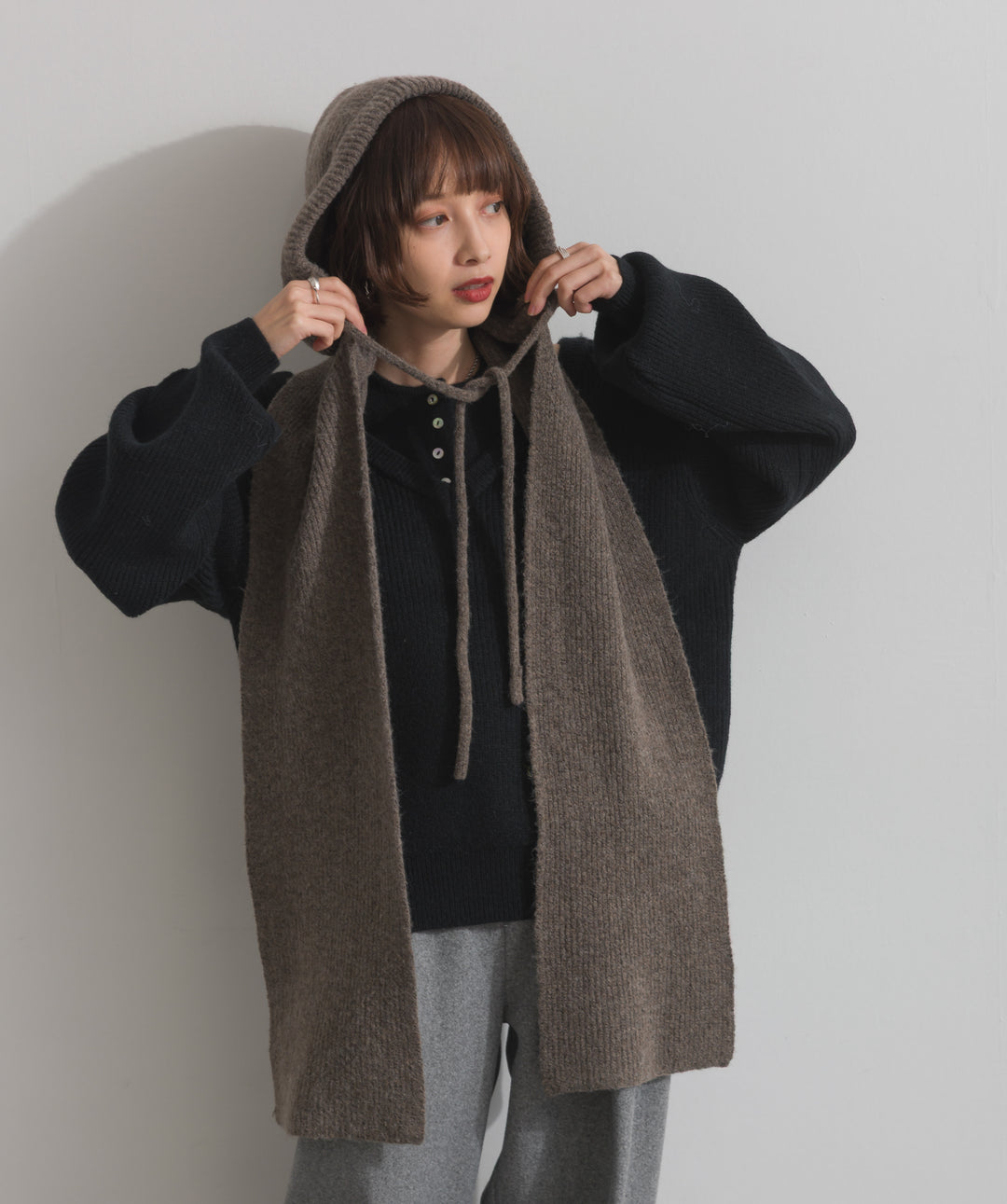 タンクレイヤード風肩開きプルオーバー