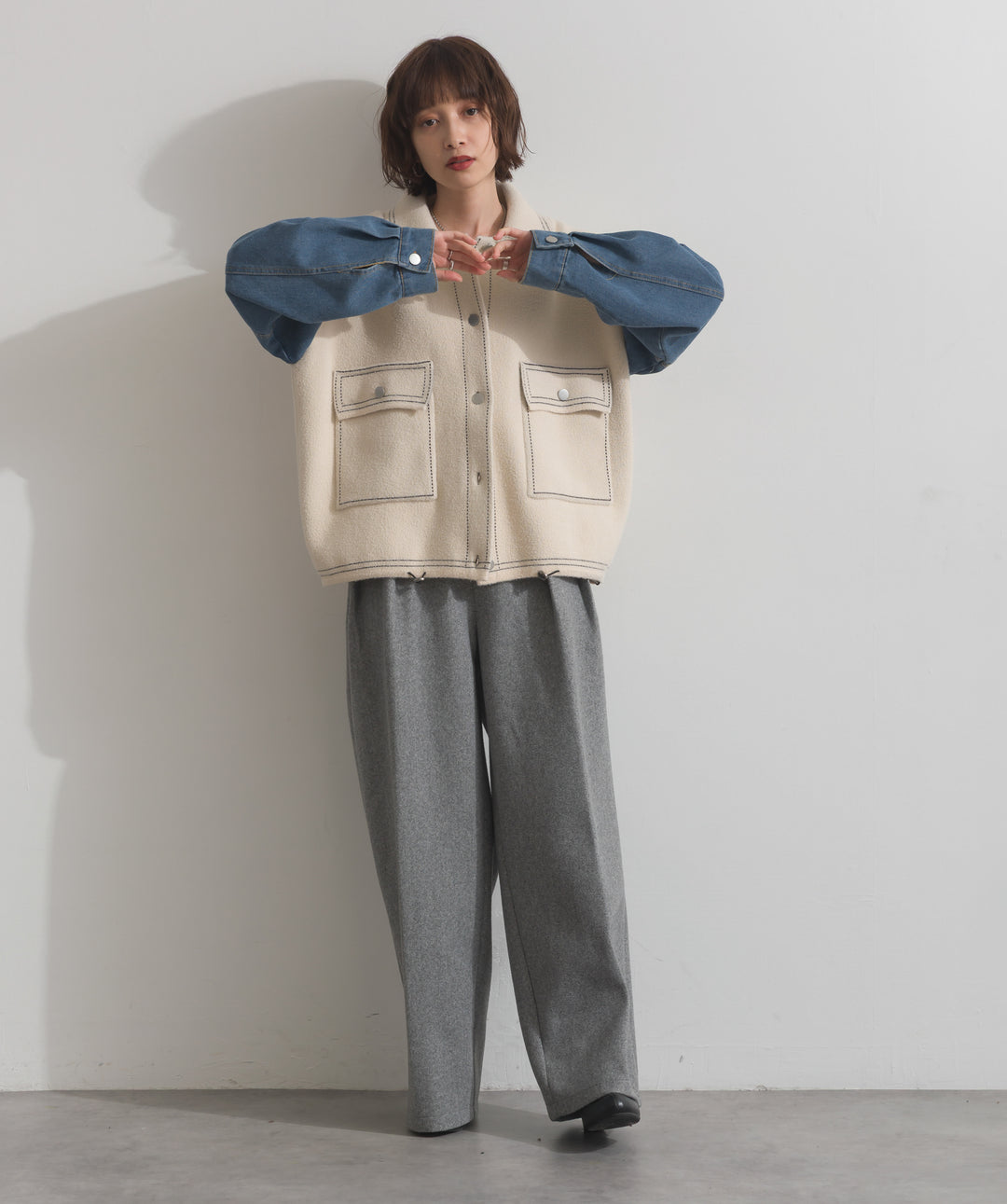 タックトラウザーズパンツ