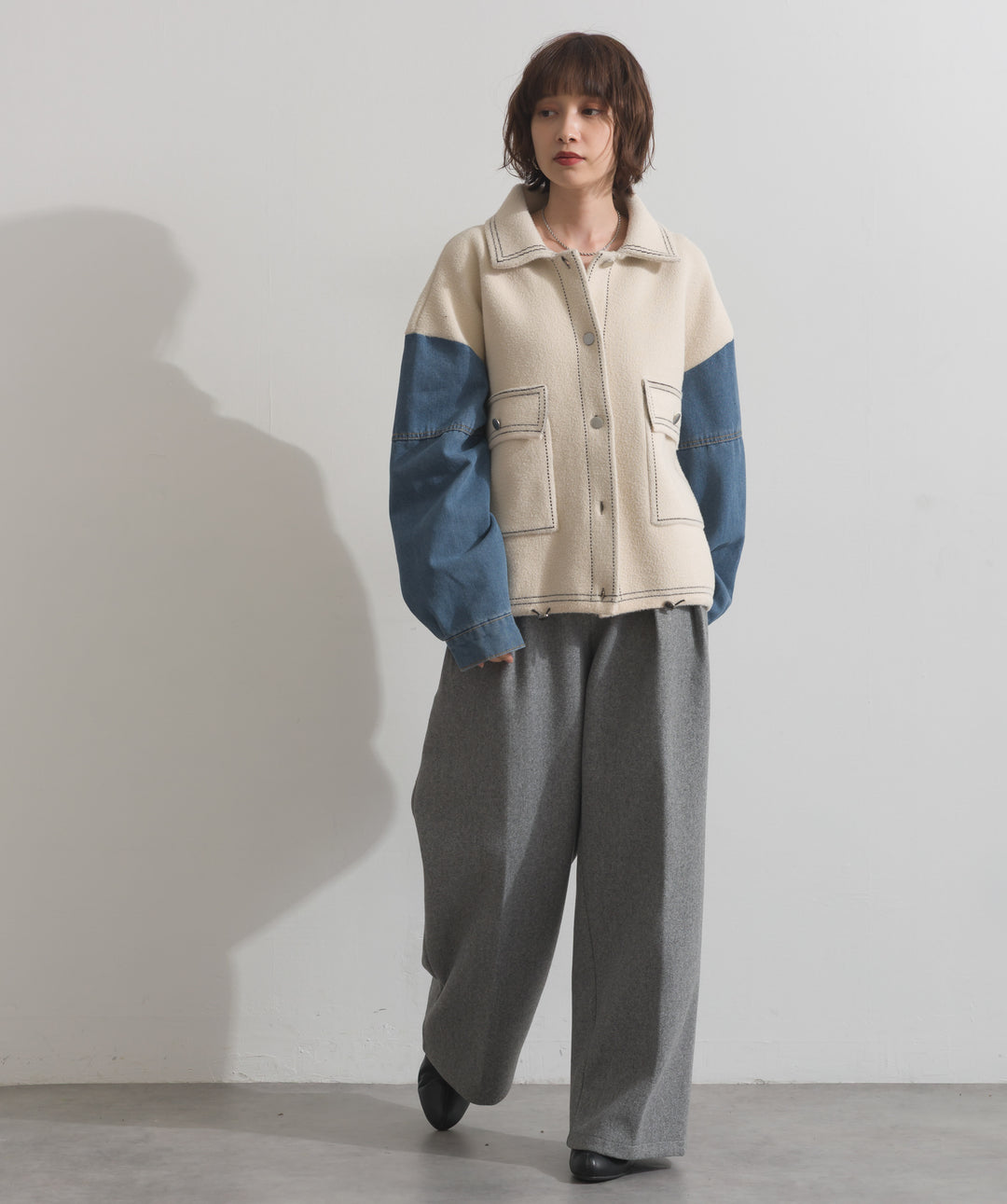 タックトラウザーズパンツ